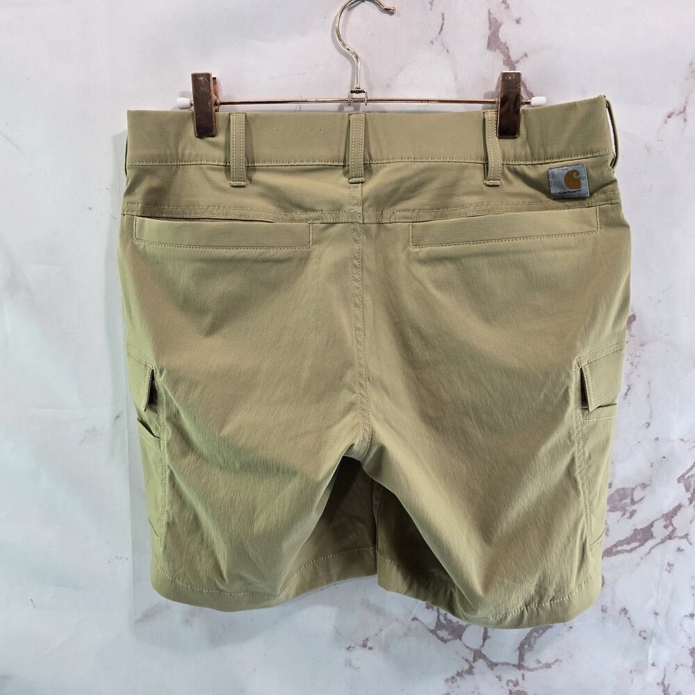 Carhartt Shorts Womens 2 Brown Straight Fit Stretch Force Madden Cargo Khaki